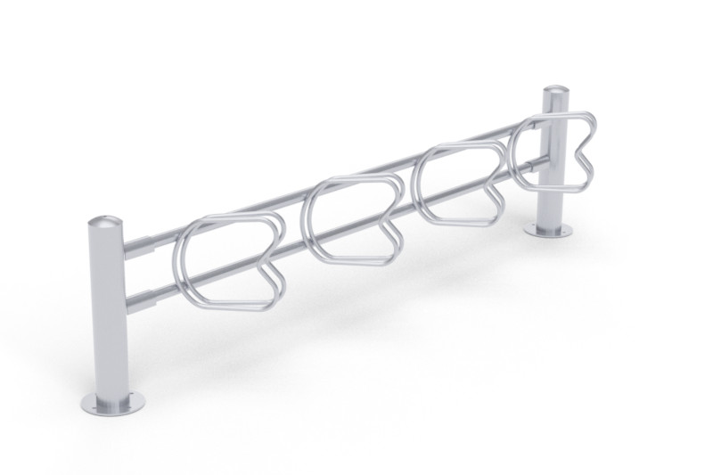 Cykelstativ i varmgalvaniseret stål.