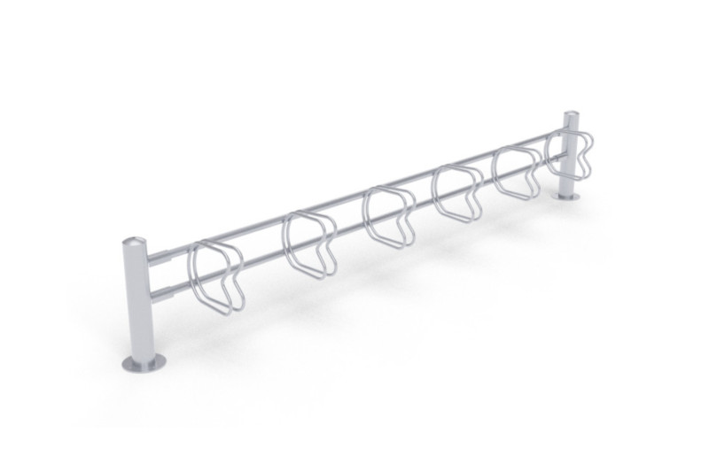 Cykelstativ i varmgalvaniseret stål.