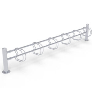 Cykelstativ i varmgalvaniseret stål.