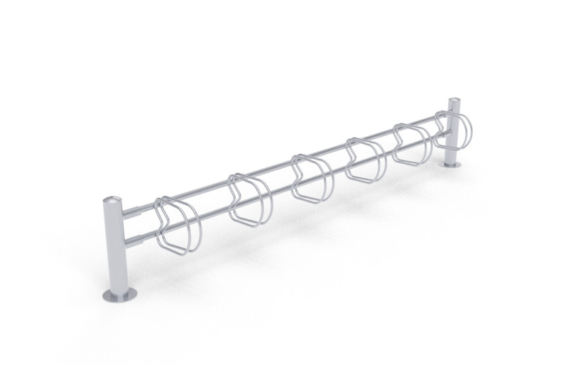 Cykelstativ i varmgalvaniseret stål.