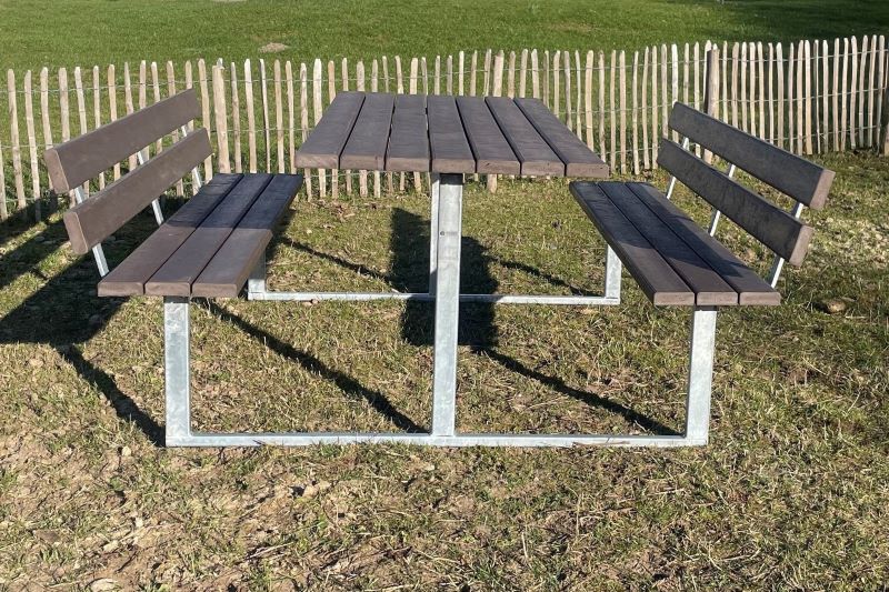 Bordbænkesæt med ryglæn