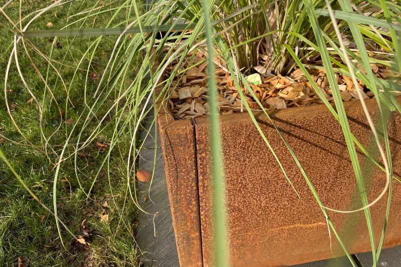 Plantekasse corten med hjul