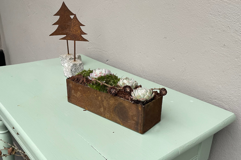 Blomsterkasse cortenstål