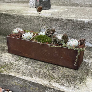 Blomsterkasse rust - lang