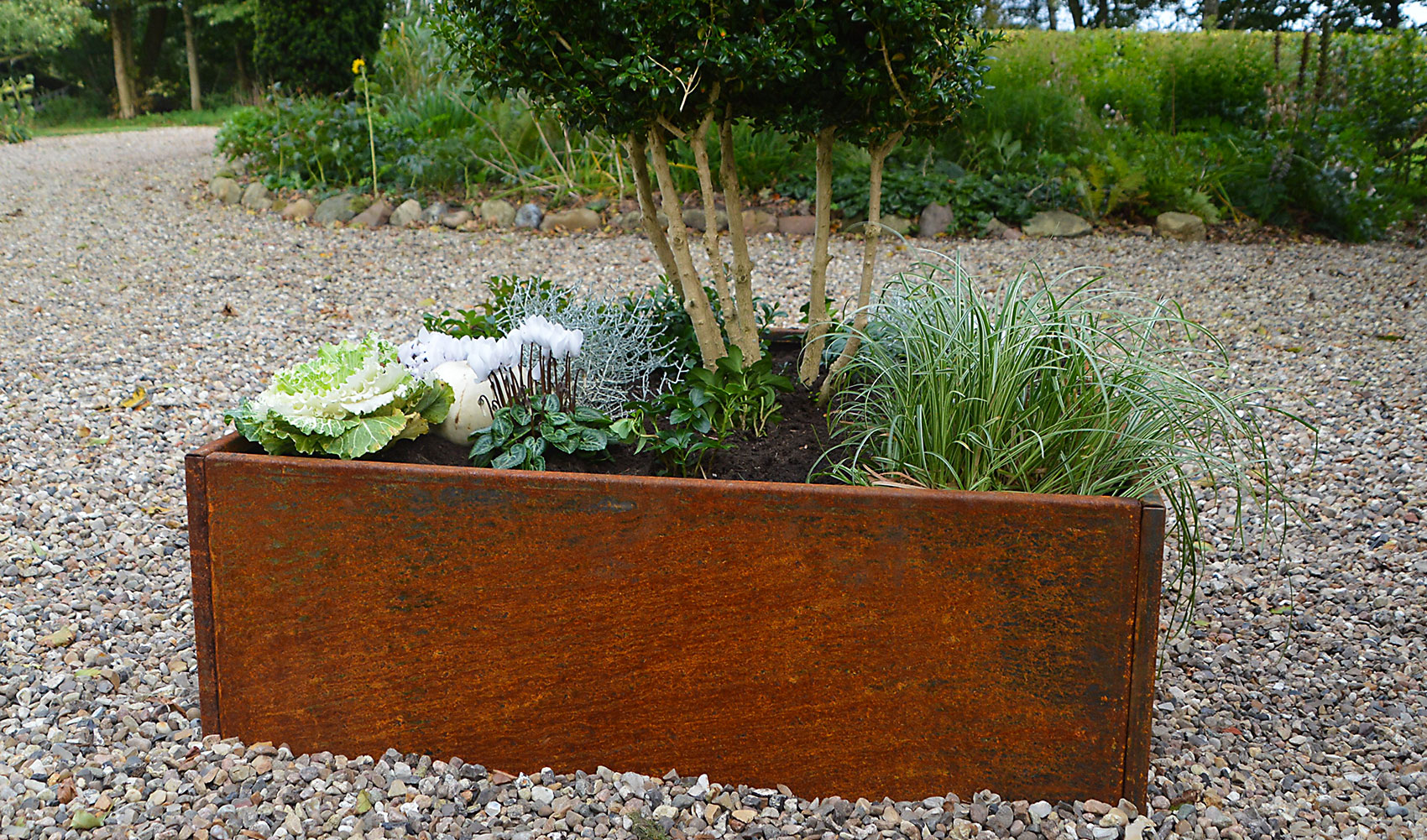 Plantekasser i cortenstål